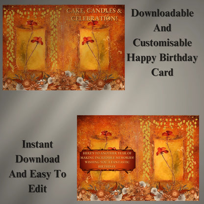 Digital Happy Birthday Card (Printable & Editable)