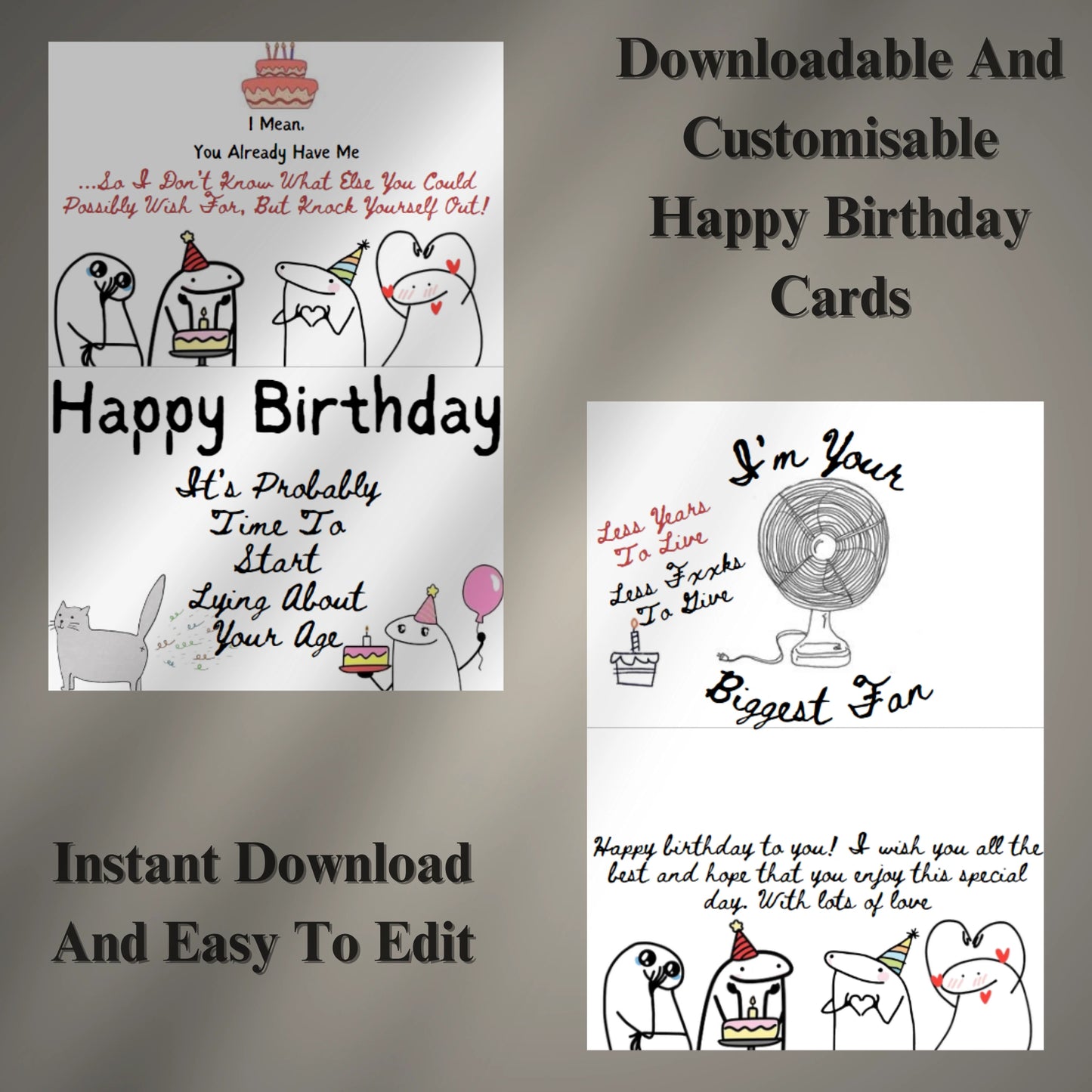 Digital Happy Birthday Card (Printable & Editable)