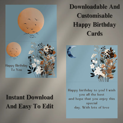 Digital Happy Birthday Card (Printable & Editable)