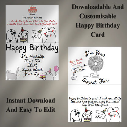 Digital Happy Birthday Card (Printable & Editable)
