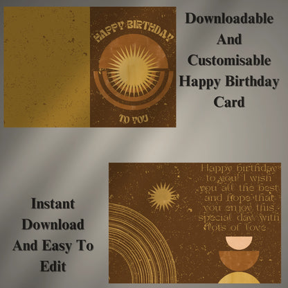 Digital Happy Birthday Card (Printable & Editable)