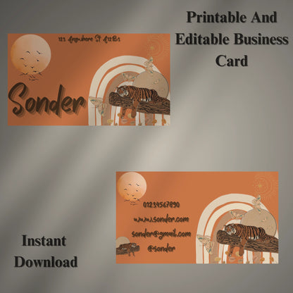 Digital Business Card Template (Printable & Editable)