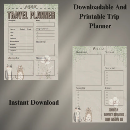 Digital Trip Planner (Downloadable and Printable)